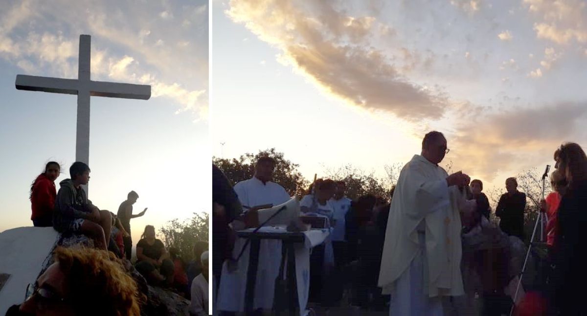 Un centenar de peregrinos participó de la caminata a la Cruz de Piedra Blanca