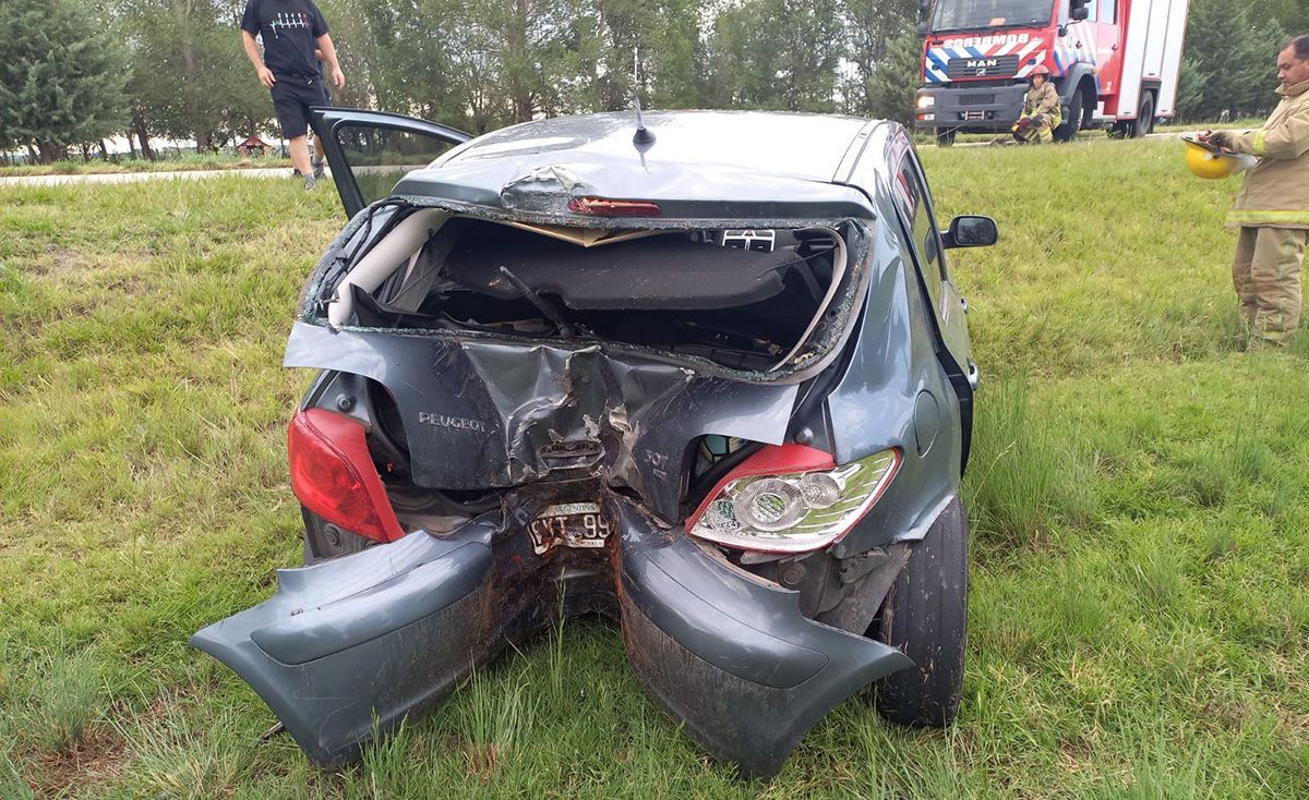 El agua sobre la ruta provocó un accidente cerca de Tilisarao