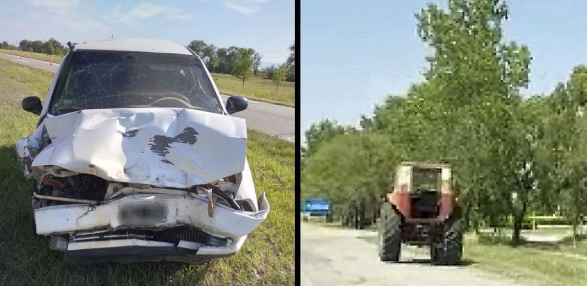 Un auto chocó la parte trasera de un tractor en el ingreso a Tilisarao