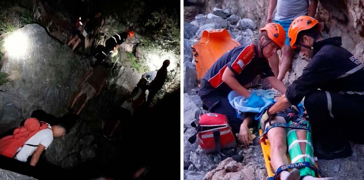 Rescataron a un turista que cayó por un desfiladero camino al Salto del Tabaquillo