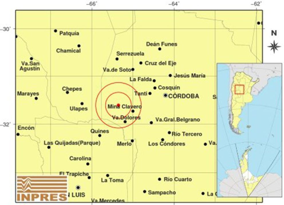 Un temblor sacudió la madrugada de Traslasierra