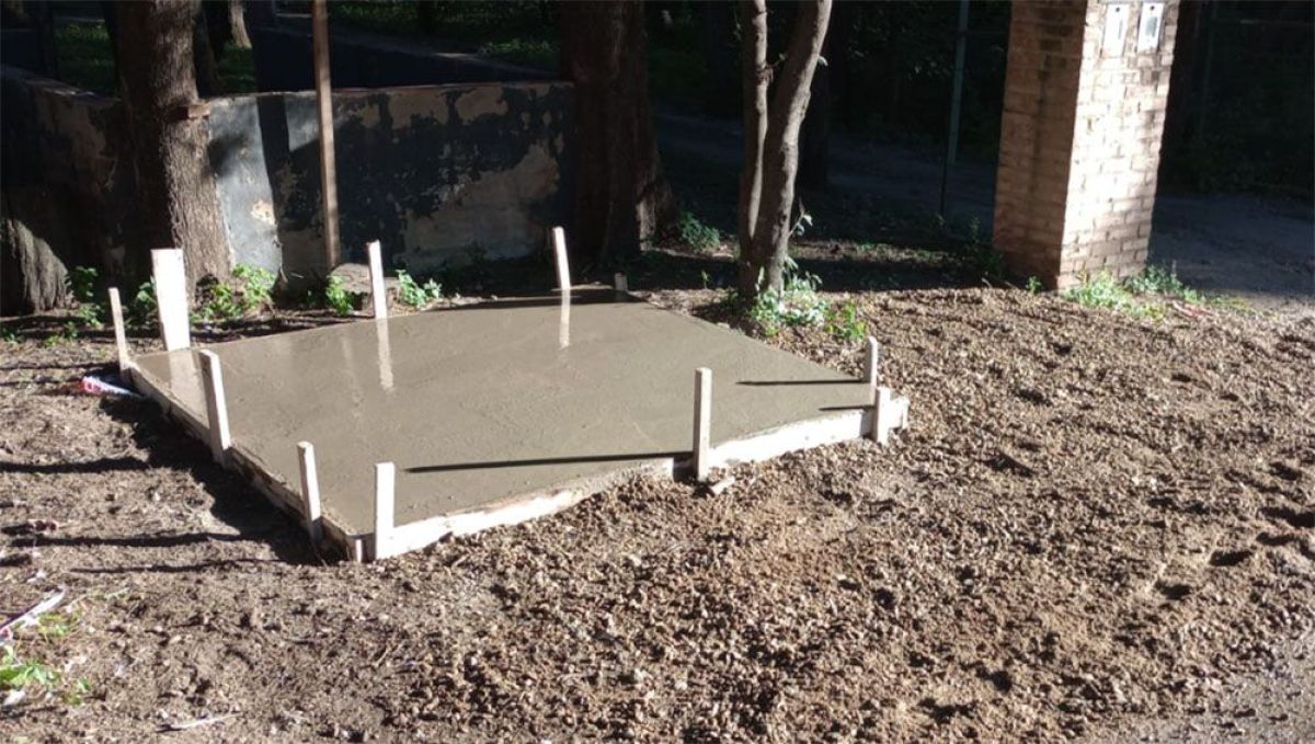Se construyeron las plataformas de cemento para la instalación de dos garitas de seguridad